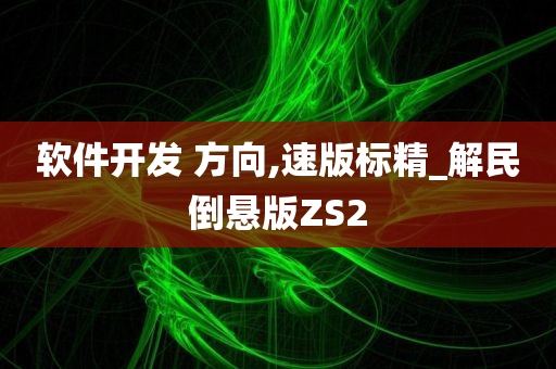 软件开发 方向,速版标精_解民倒悬版ZS2