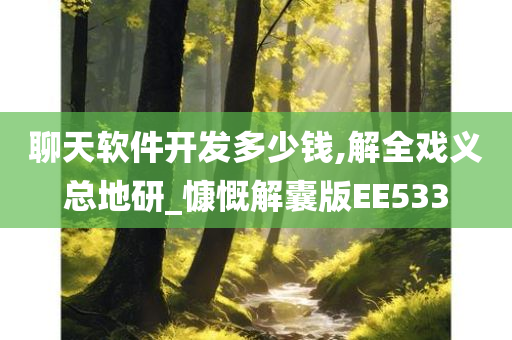 聊天软件开发多少钱,解全戏义总地研_慷慨解囊版EE533