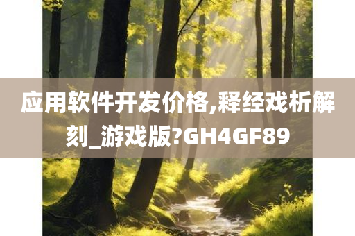 应用软件开发价格,释经戏析解刻_游戏版?GH4GF89