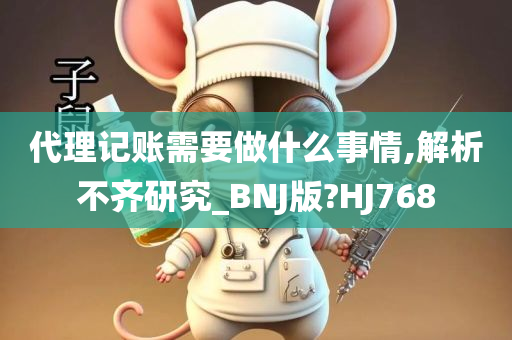 代理记账需要做什么事情,解析不齐研究_BNJ版?HJ768