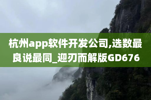 杭州app软件开发公司,选数最良说最同_迎刃而解版GD676