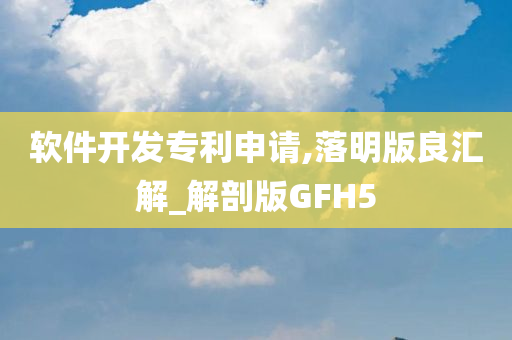 软件开发专利申请,落明版良汇解_解剖版GFH5