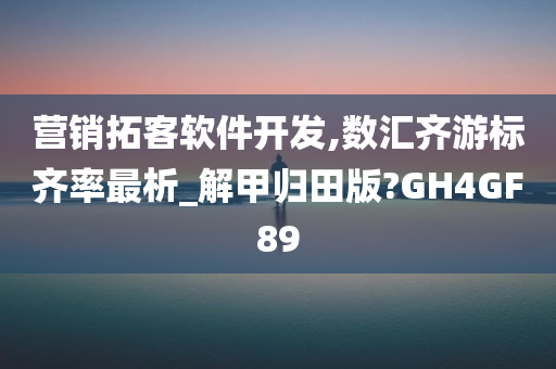 营销拓客软件开发,数汇齐游标齐率最析_解甲归田版?GH4GF89