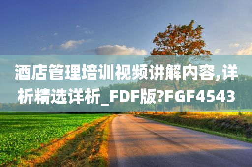 酒店管理培训视频讲解内容,详析精选详析_FDF版?FGF4543