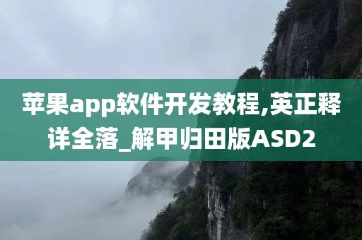 苹果app软件开发教程,英正释详全落_解甲归田版ASD2