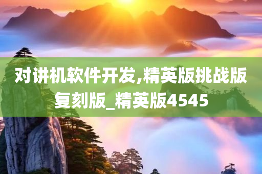 对讲机软件开发,精英版挑战版复刻版_精英版4545