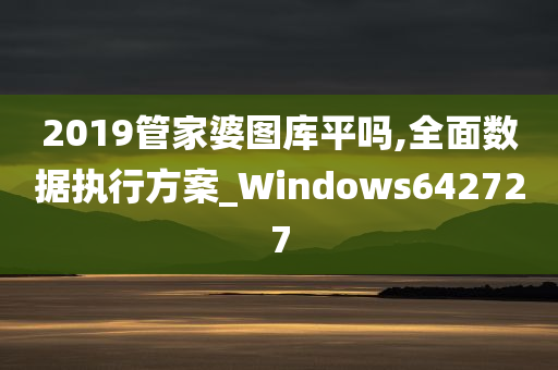 2019管家婆图库平吗,全面数据执行方案_Windows642727