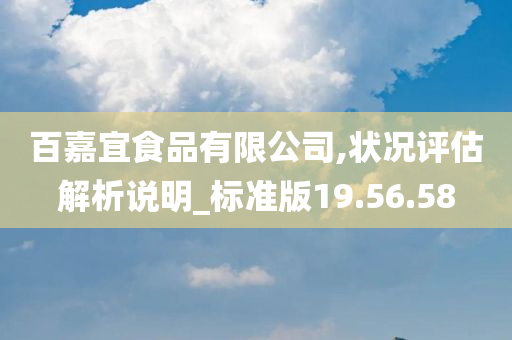 百嘉宜食品有限公司,状况评估解析说明_标准版19.56.58