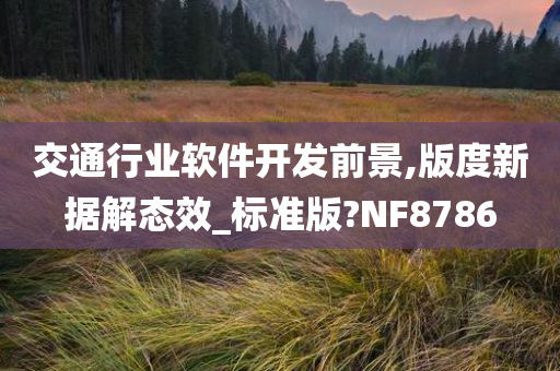 交通行业软件开发前景,版度新据解态效_标准版?NF8786