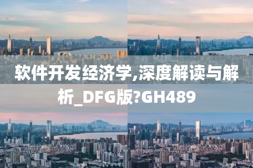 软件开发经济学,深度解读与解析_DFG版?GH489