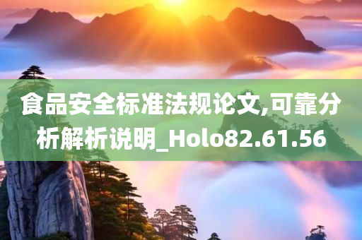 食品安全标准法规论文,可靠分析解析说明_Holo82.61.56