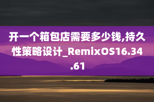 开一个箱包店需要多少钱,持久性策略设计_RemixOS16.34.61