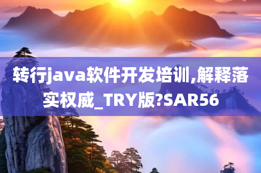 转行java软件开发培训,解释落实权威_TRY版?SAR56