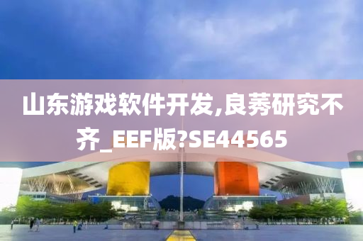 山东游戏软件开发,良莠研究不齐_EEF版?SE44565