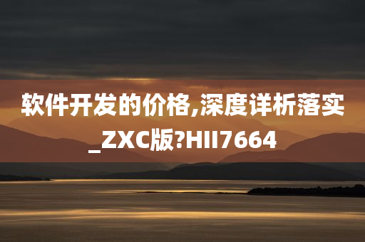 软件开发的价格,深度详析落实_ZXC版?HII7664