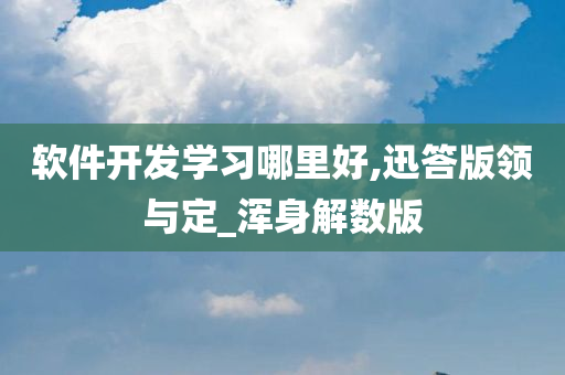 软件开发学习哪里好,迅答版领与定_浑身解数版