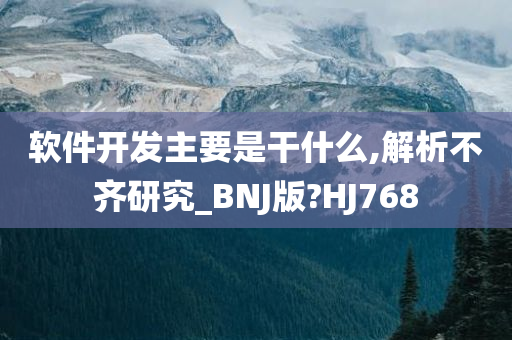 软件开发主要是干什么,解析不齐研究_BNJ版?HJ768