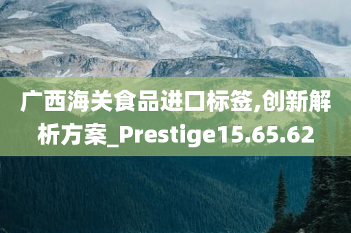 广西海关食品进口标签,创新解析方案_Prestige15.65.62