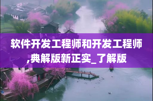 软件开发工程师和开发工程师,典解版新正实_了解版