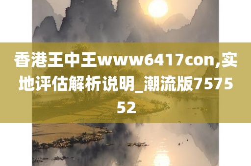 香港王中王www6417con,实地评估解析说明_潮流版757552