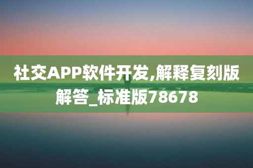 社交APP软件开发,解释复刻版解答_标准版78678