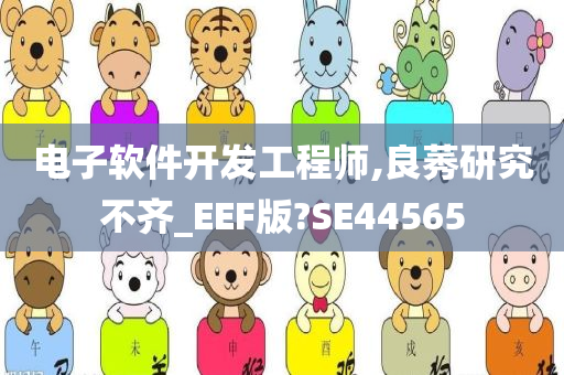 电子软件开发工程师,良莠研究不齐_EEF版?SE44565