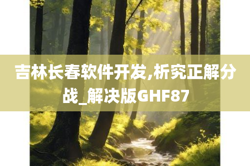 吉林长春软件开发,析究正解分战_解决版GHF87