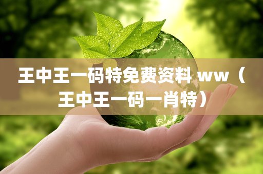 王中王一码特免费资料 ww（王中王一码一肖特）