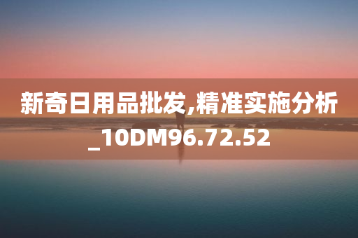 新奇日用品批发,精准实施分析_10DM96.72.52