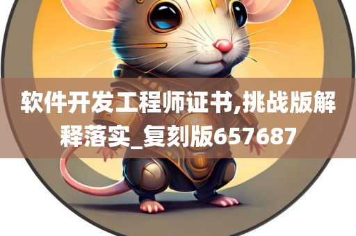 软件开发工程师证书,挑战版解释落实_复刻版657687