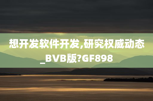 想开发软件开发,研究权威动态_BVB版?GF898