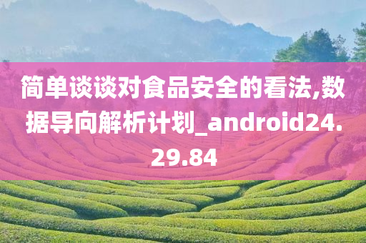 简单谈谈对食品安全的看法,数据导向解析计划_android24.29.84