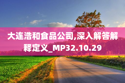 大连浩和食品公司,深入解答解释定义_MP32.10.29