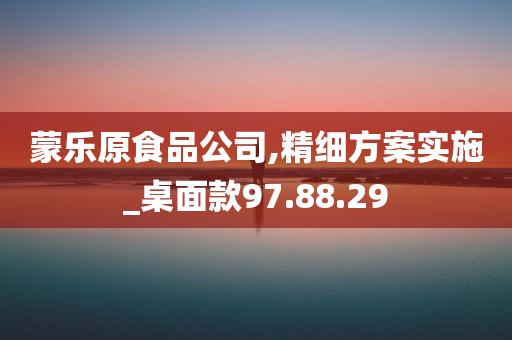 蒙乐原食品公司,精细方案实施_桌面款97.88.29