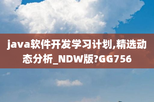 java软件开发学习计划,精选动态分析_NDW版?GG756