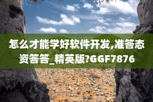 怎么才能学好软件开发,准答态资答答_精英版?GGF7876