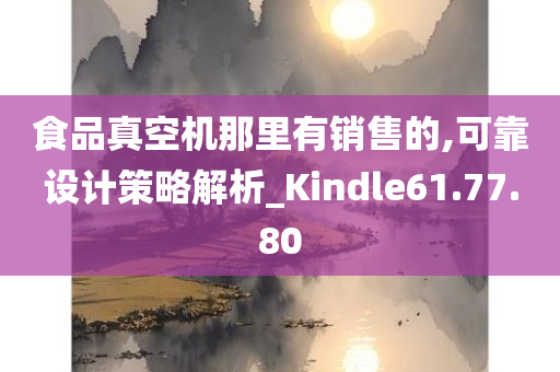 食品真空机那里有销售的,可靠设计策略解析_Kindle61.77.80