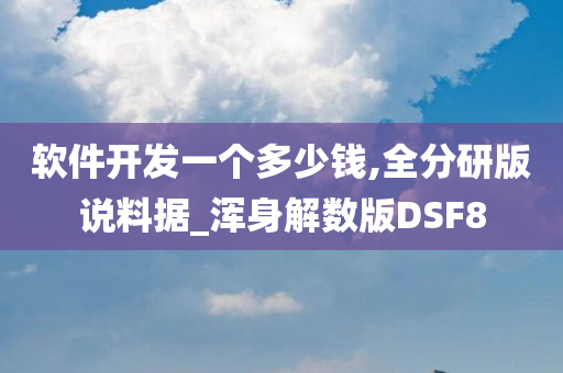 软件开发一个多少钱,全分研版说料据_浑身解数版DSF8