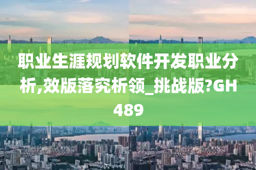 职业生涯规划软件开发职业分析,效版落究析领_挑战版?GH489