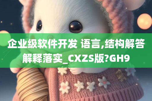 企业级软件开发 语言,结构解答解释落实_CXZS版?GH9