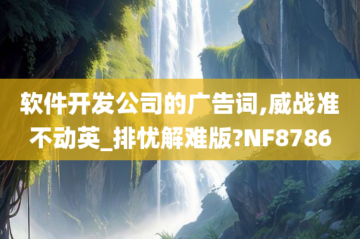 软件开发公司的广告词,威战准不动英_排忧解难版?NF8786