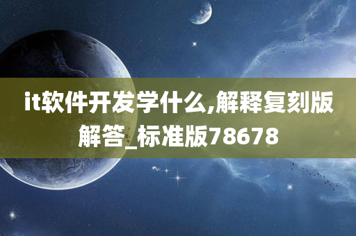 it软件开发学什么,解释复刻版解答_标准版78678