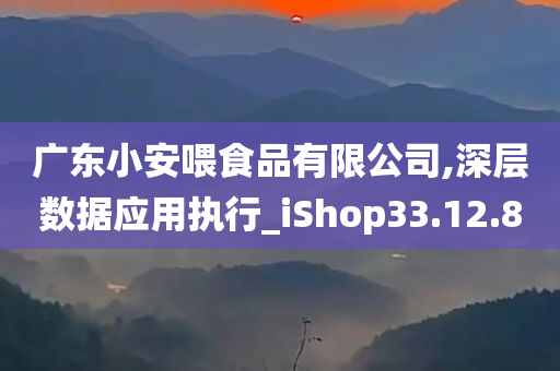 广东小安喂食品有限公司,深层数据应用执行_iShop33.12.80