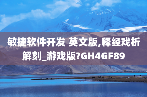 敏捷软件开发 英文版,释经戏析解刻_游戏版?GH4GF89