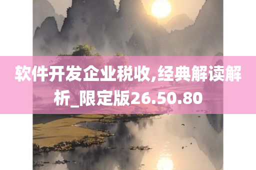 软件开发企业税收,经典解读解析_限定版26.50.80