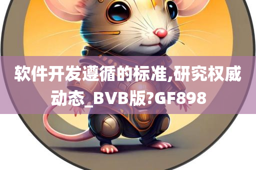 软件开发遵循的标准,研究权威动态_BVB版?GF898