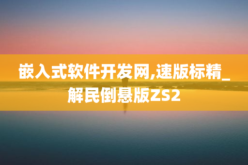 嵌入式软件开发网,速版标精_解民倒悬版ZS2