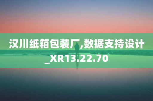 汉川纸箱包装厂,数据支持设计_XR13.22.70