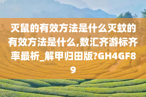 灭鼠的有效方法是什么灭蚊的有效方法是什么,数汇齐游标齐率最析_解甲归田版?GH4GF89