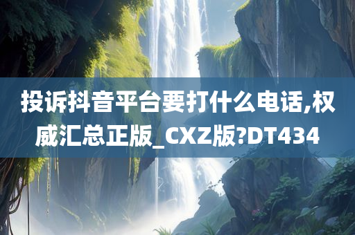 投诉抖音平台要打什么电话,权威汇总正版_CXZ版?DT434